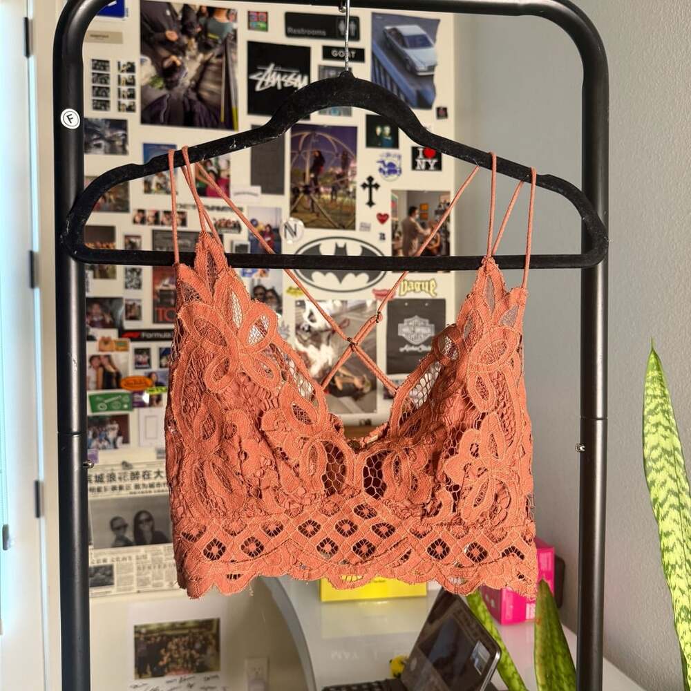 Free People FP One Bralette Size M Terracotta Lace